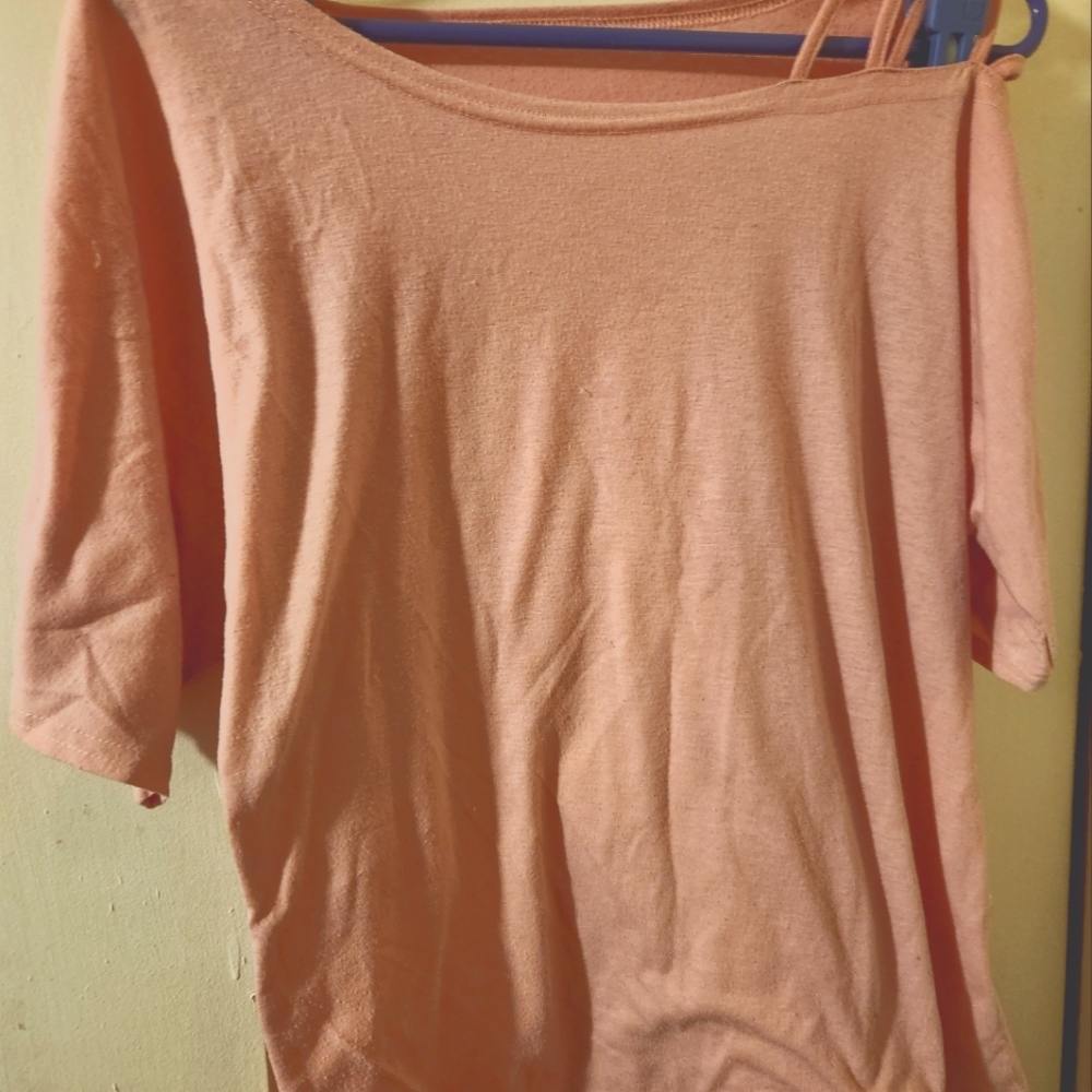 **Medium Pink Cold Shoulder Top